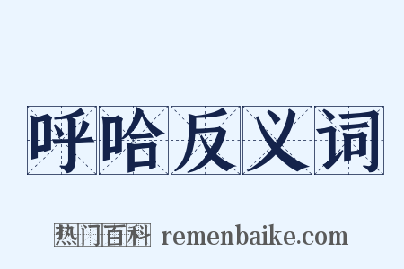 呼哈反义词是什么意思的图片